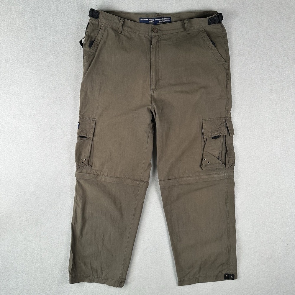 Vtg Y2K Abercrombie Fitch‎ Cargo Pants 2XL 36x30 Baggy Convertible Paratrooper